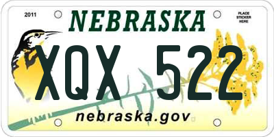 NE license plate XQX522