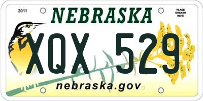 NE license plate XQX529