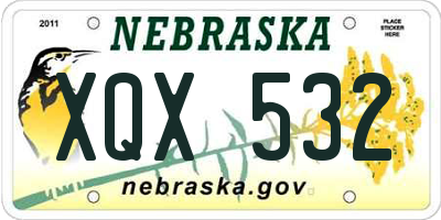 NE license plate XQX532
