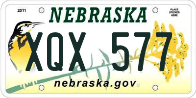 NE license plate XQX577