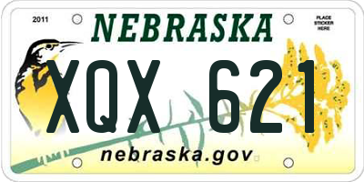 NE license plate XQX621