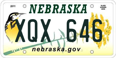 NE license plate XQX646