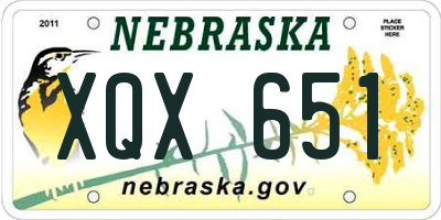 NE license plate XQX651