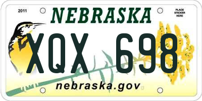 NE license plate XQX698