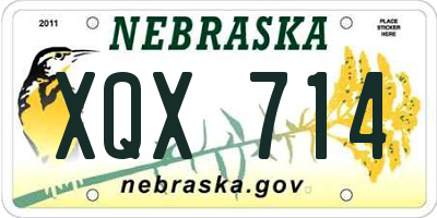 NE license plate XQX714