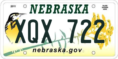 NE license plate XQX722