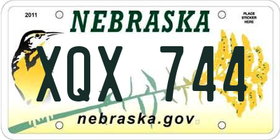 NE license plate XQX744