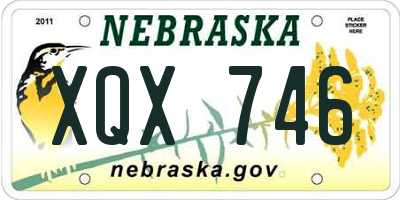 NE license plate XQX746