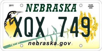 NE license plate XQX749