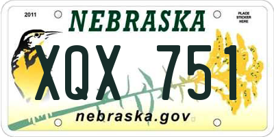 NE license plate XQX751