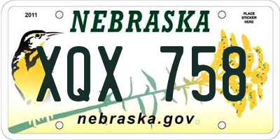 NE license plate XQX758