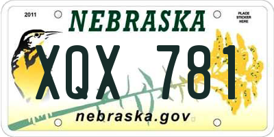 NE license plate XQX781