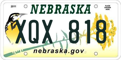 NE license plate XQX818