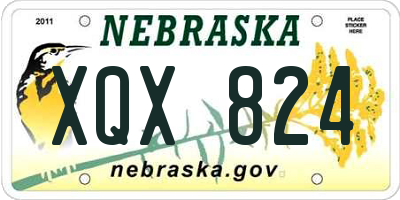 NE license plate XQX824
