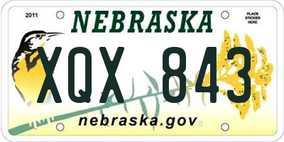 NE license plate XQX843