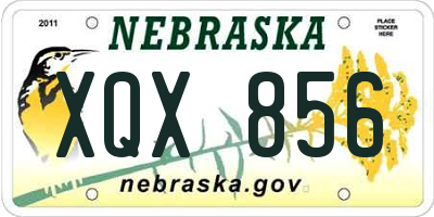 NE license plate XQX856