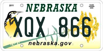 NE license plate XQX866