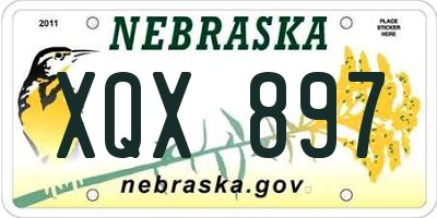 NE license plate XQX897