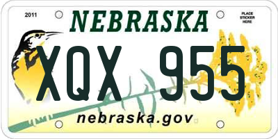 NE license plate XQX955