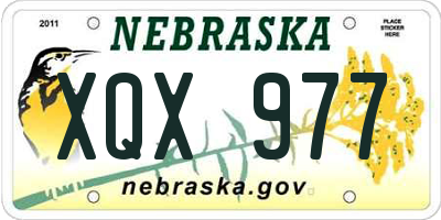 NE license plate XQX977