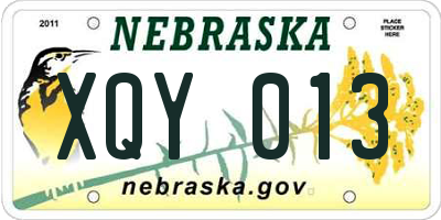 NE license plate XQY013