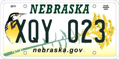 NE license plate XQY023