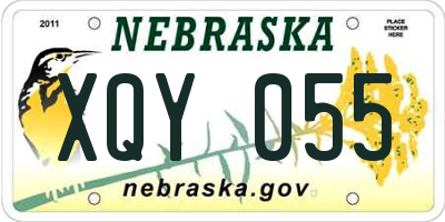 NE license plate XQY055