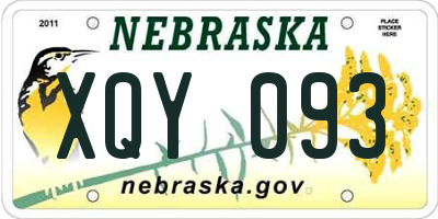 NE license plate XQY093