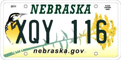 NE license plate XQY116
