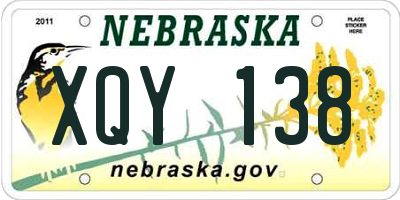 NE license plate XQY138