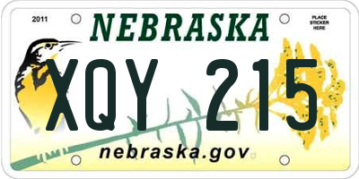 NE license plate XQY215