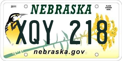 NE license plate XQY218
