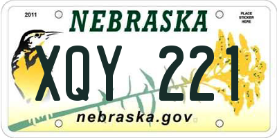 NE license plate XQY221