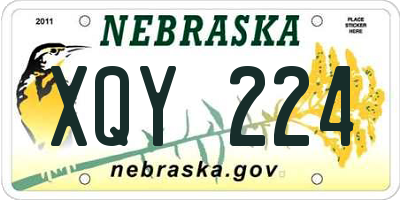 NE license plate XQY224
