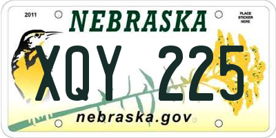 NE license plate XQY225