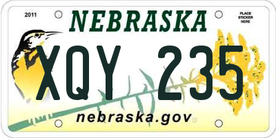 NE license plate XQY235
