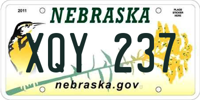 NE license plate XQY237