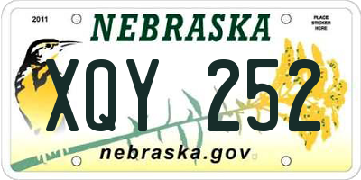 NE license plate XQY252