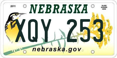 NE license plate XQY253