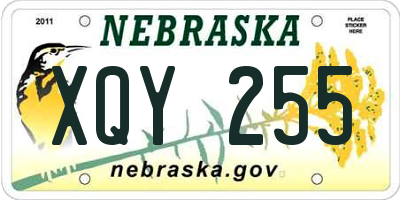NE license plate XQY255