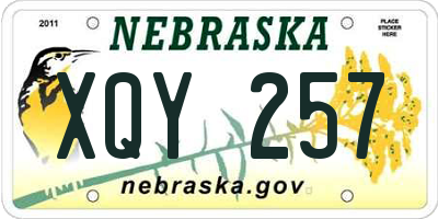 NE license plate XQY257