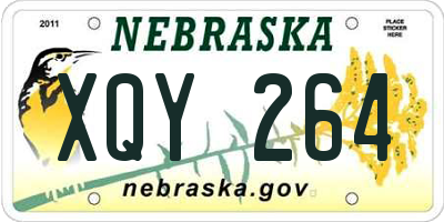 NE license plate XQY264