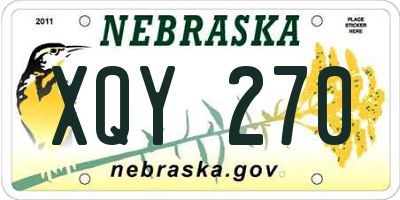 NE license plate XQY270