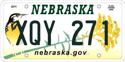 NE license plate XQY271