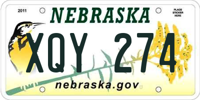 NE license plate XQY274