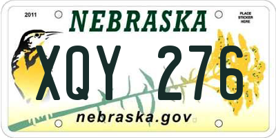 NE license plate XQY276