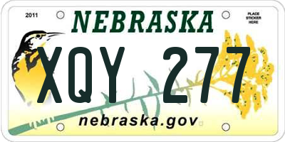 NE license plate XQY277