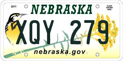 NE license plate XQY279