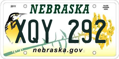 NE license plate XQY292
