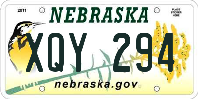 NE license plate XQY294